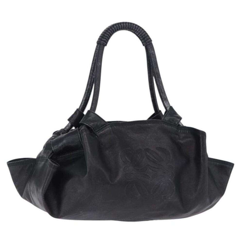 Loewe Aire Leather Black Leather Shoulder Bag Bag